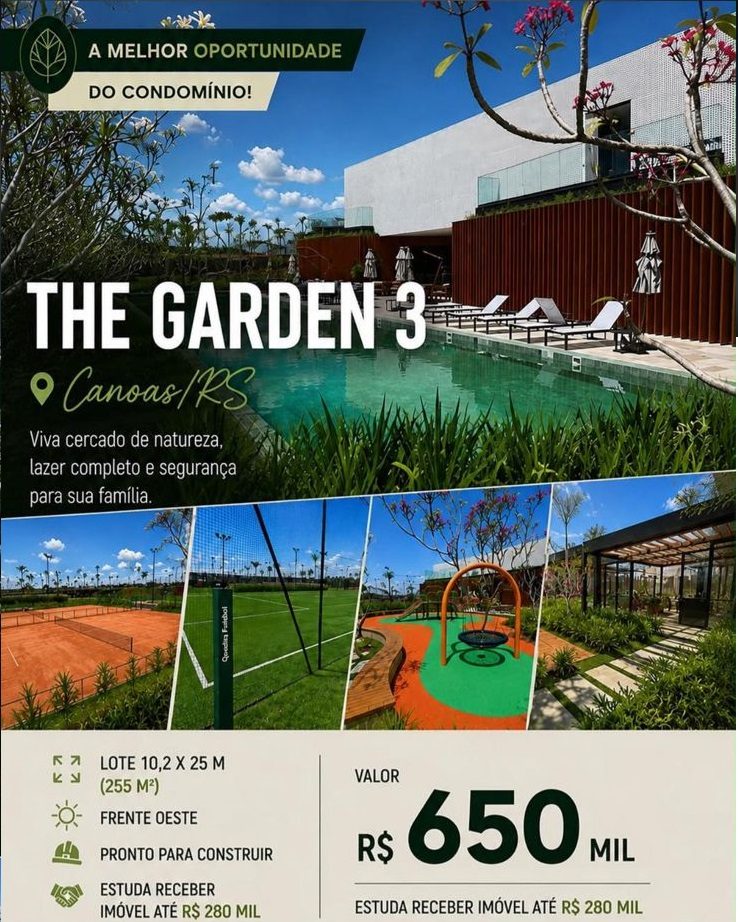 Foto 1 de Terreno à Venda no Condomínio The Garden 3 – Canoas/RS